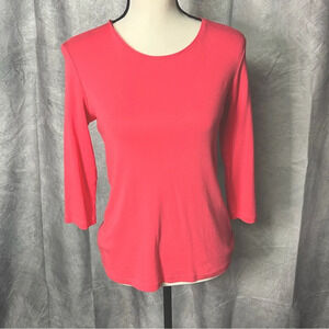 Charter Club Coral Pink 3/4 Sleeve Scoop Neck T-shirt - PM